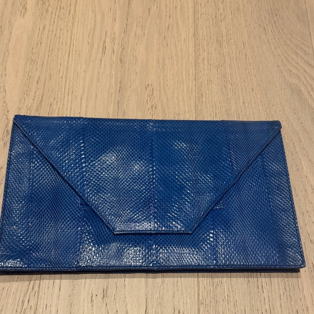 Beirn Krista Envelope Clutch – Marine Blue Snake - Picture 1 of 6
